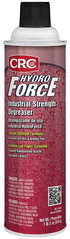 CRC® 14414 HydroForce® Industrial Strength Non-Flammable Water Based Degreaser, 20 oz Aerosol Can, Liquid, Clear, Glycol Ether